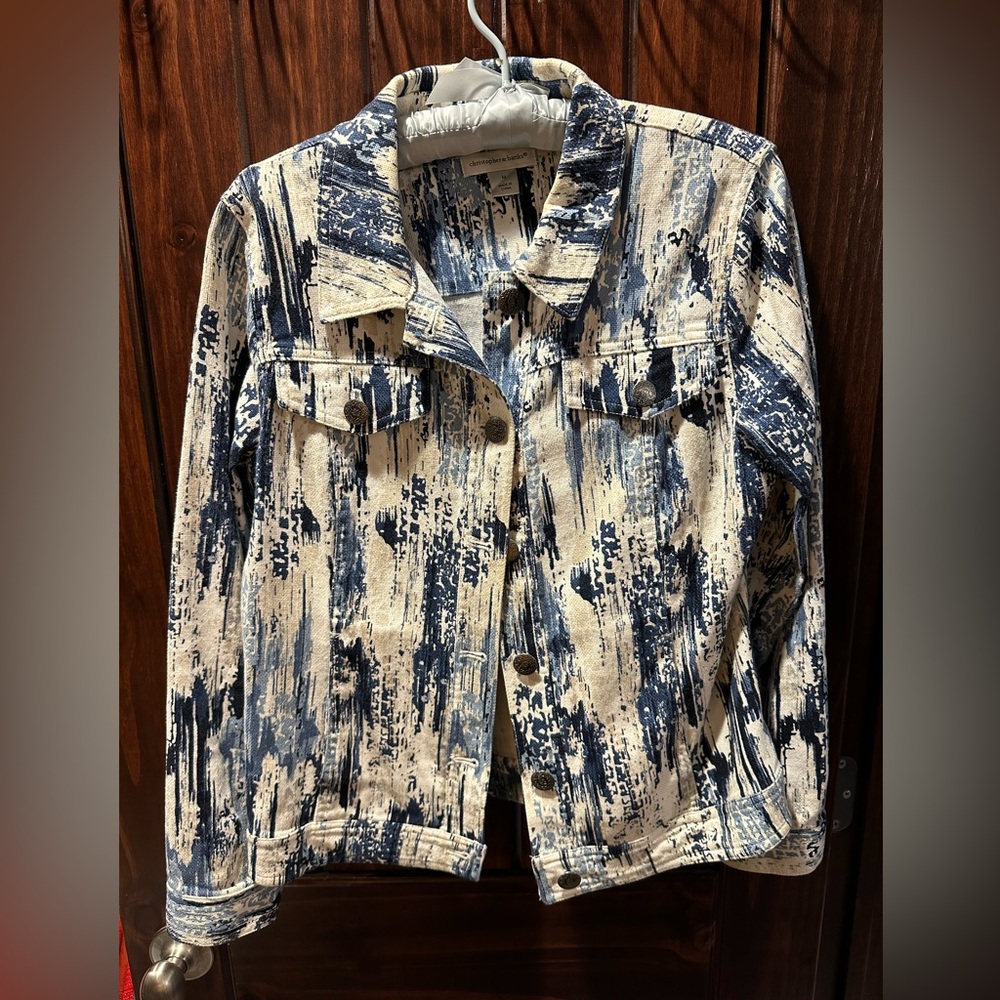 Christopher & Banks Blue and White Denim Jacket